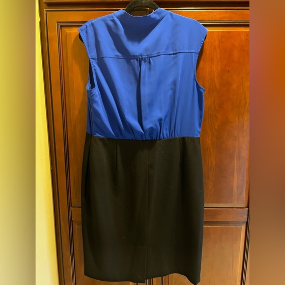 Calvin Klein Dress‎ Blue Black Career Sheath Sleeveless Fully Lined - 14 - Picture 4 of 6